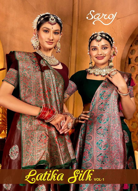 Latika Silk Vol 1 By Saroj Pure Sattin Silk Saree Wholesale Market In Surat With Price